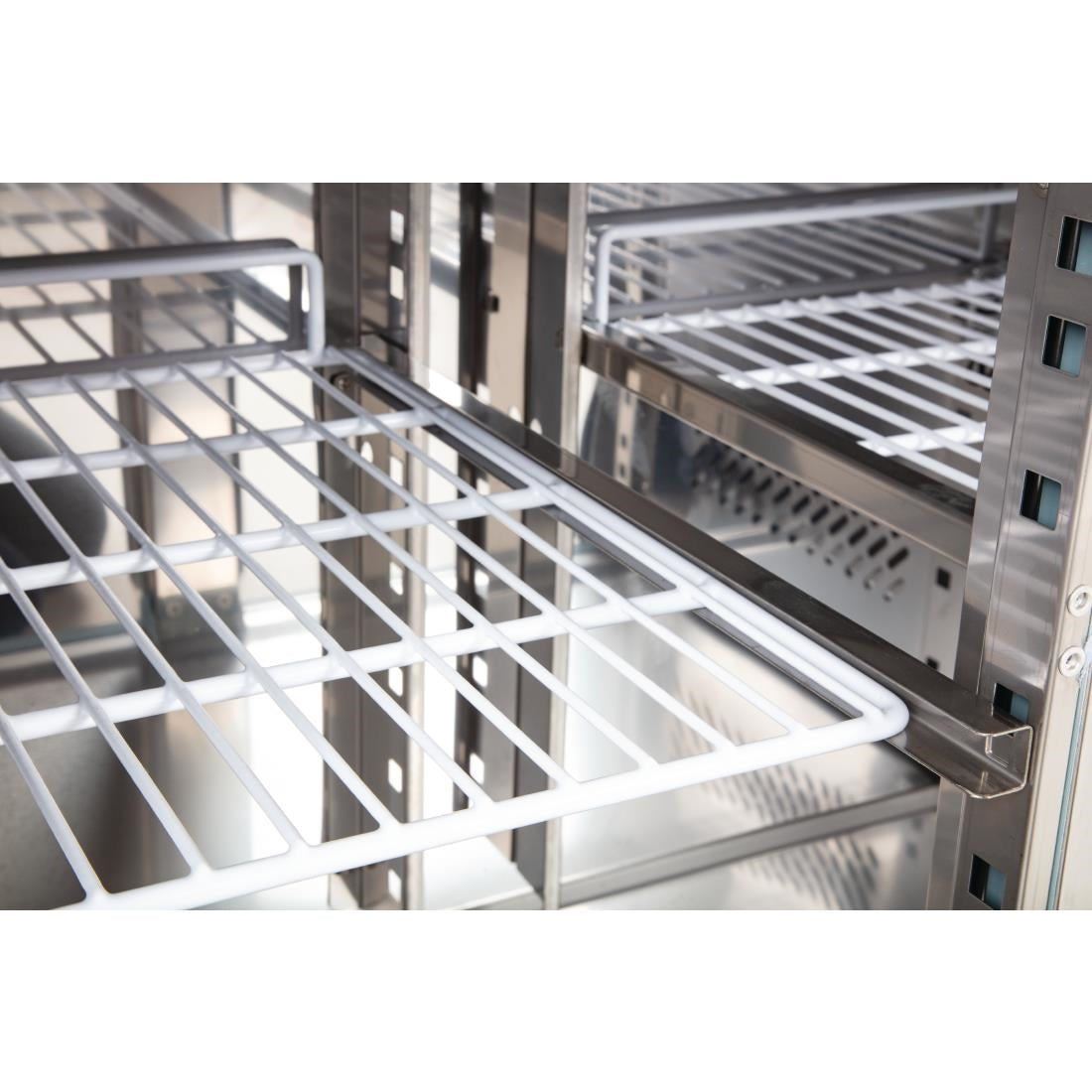 Polar U-Series Slimline Double Door Counter Fridge 228Ltr