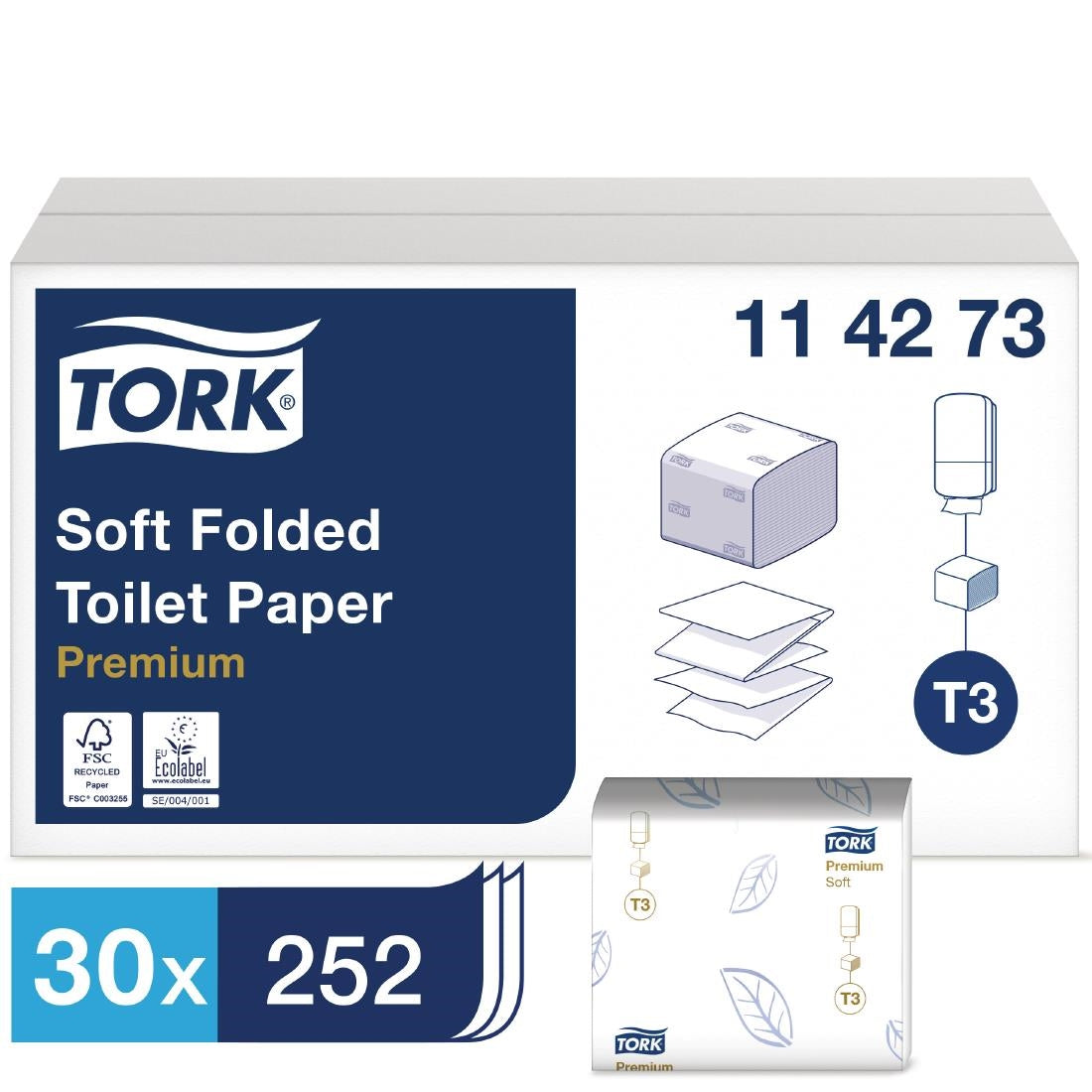 Tork Soft Folded Toilet Paper White T3 (30 Pack)