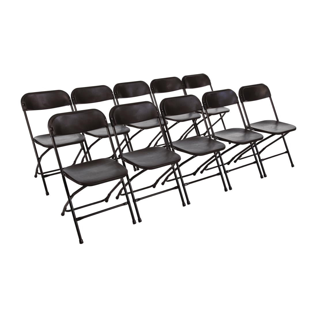 Bolero Polypropylene Folding Chairs Black (10 Pack)