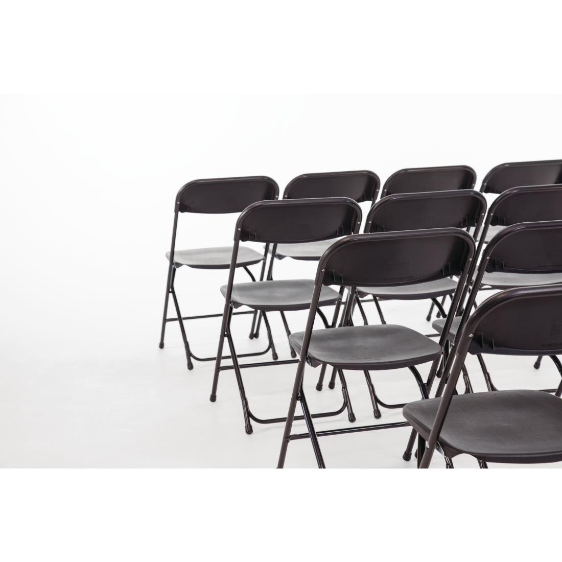 Bolero Polypropylene Folding Chairs Black (10 Pack)