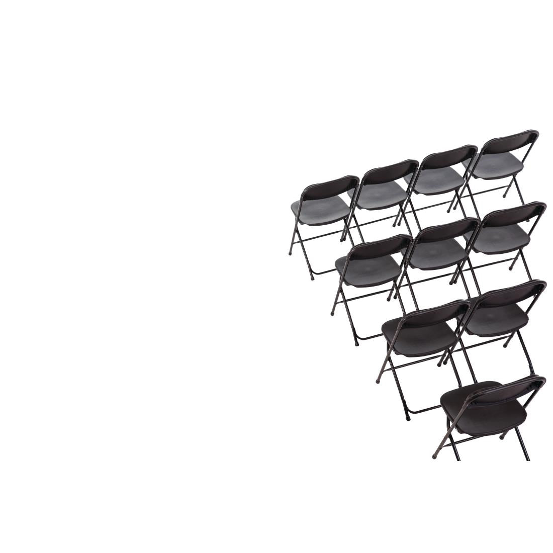 Bolero Polypropylene Folding Chairs Black (10 Pack)