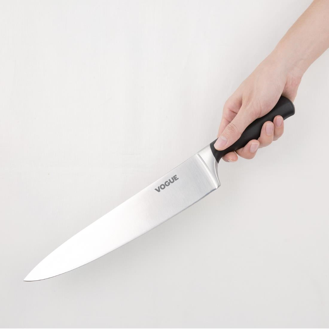 Vogue Soft Grip Chef Knife Black 25.5cm