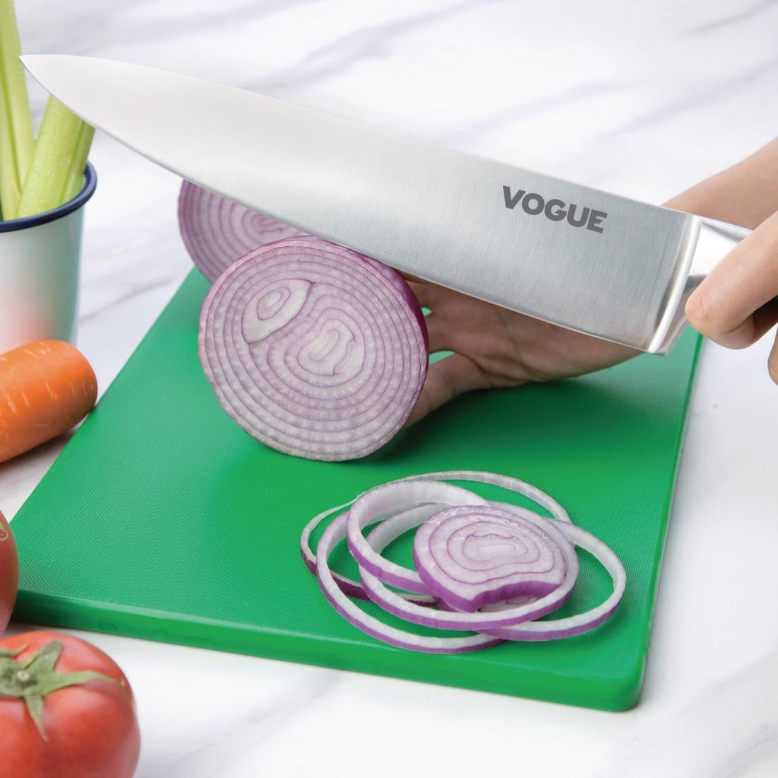 Vogue Soft Grip Chef Knife Black 25.5cm