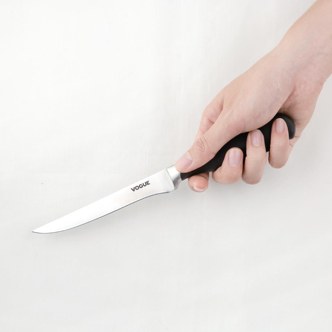 Vogue Soft Grip Boning Knife Black 12.8cm
