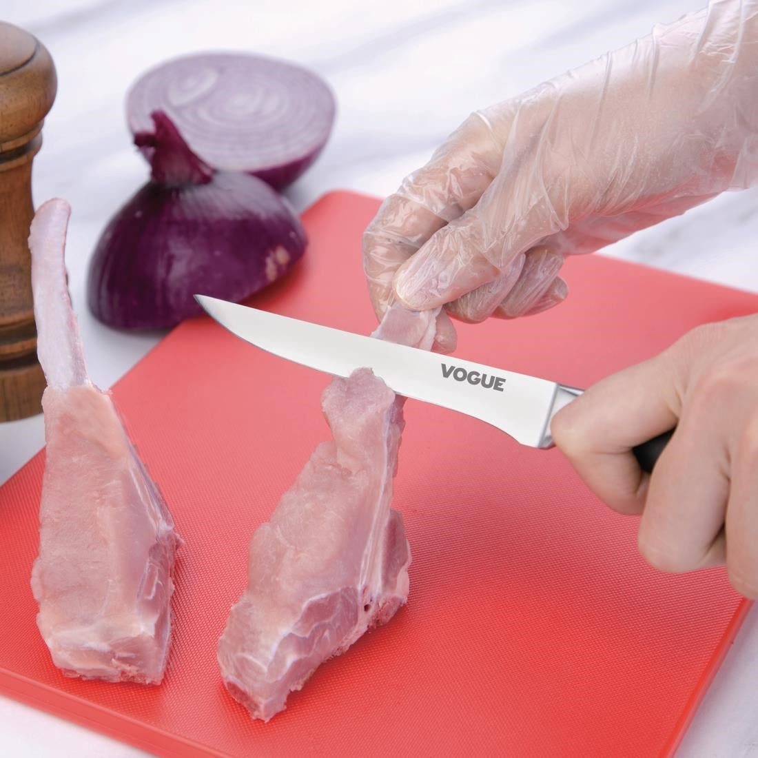 Vogue Soft Grip Boning Knife Black 12.8cm