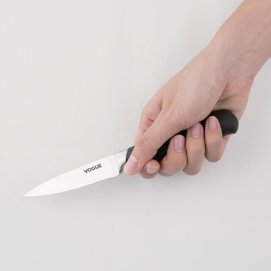Vogue Soft Grip Paring Knife Black 8.5cm