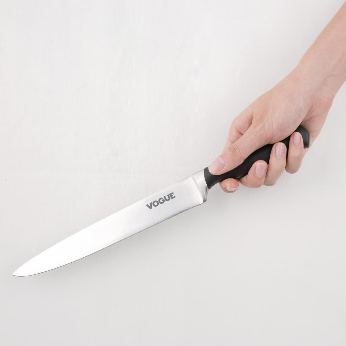Vogue Soft Grip Carving Knife Black 19.5cm