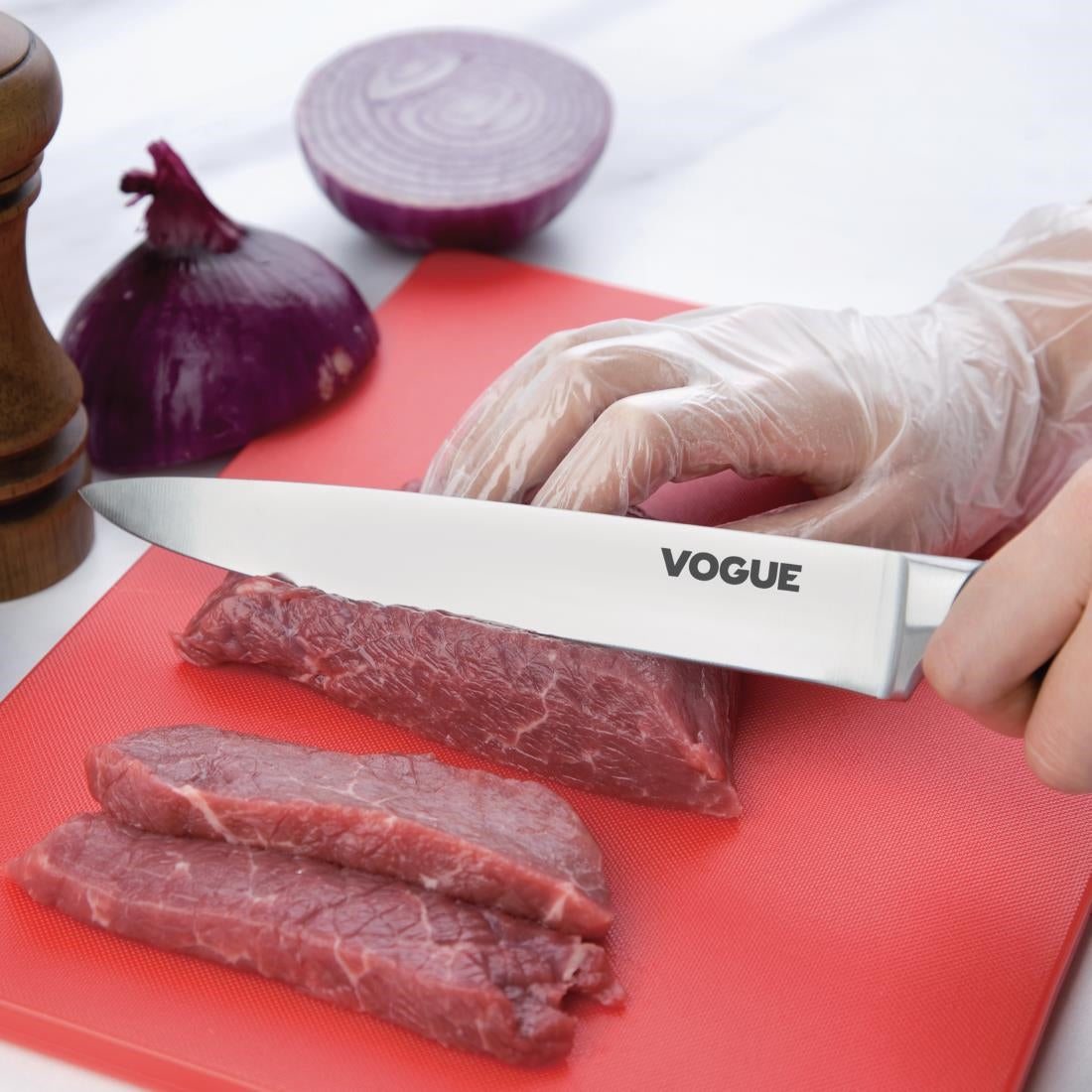 Vogue Soft Grip Carving Knife Black 19.5cm