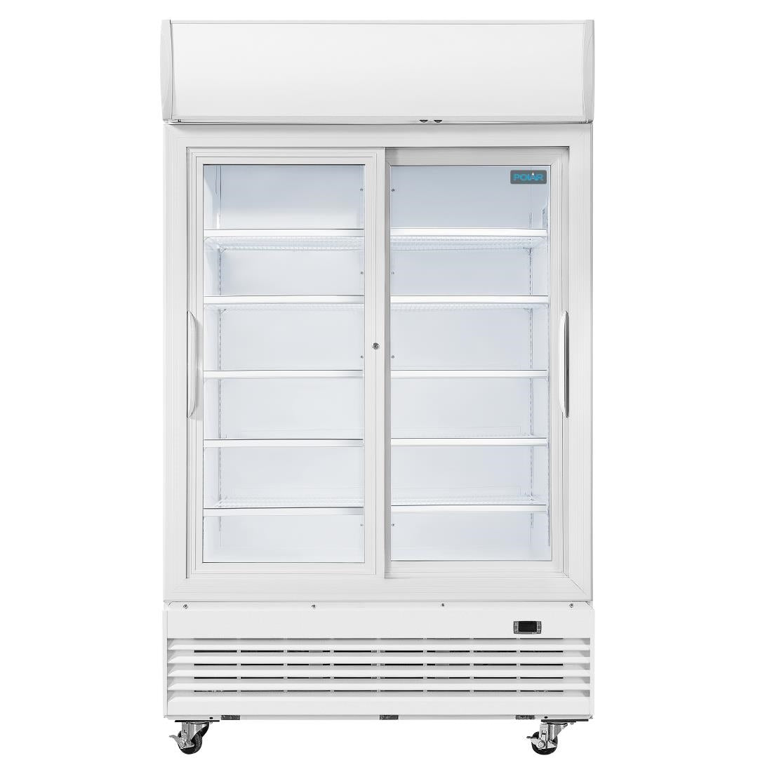 Polar G-Series Upright Display Cooler with Light Box 950Ltr with Sliding Doors