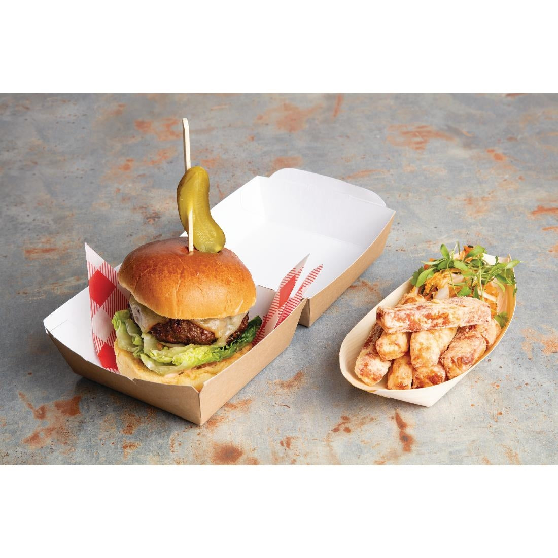 Colpac Compostable Kraft Burger Boxes Small 108mm (250 Pack)