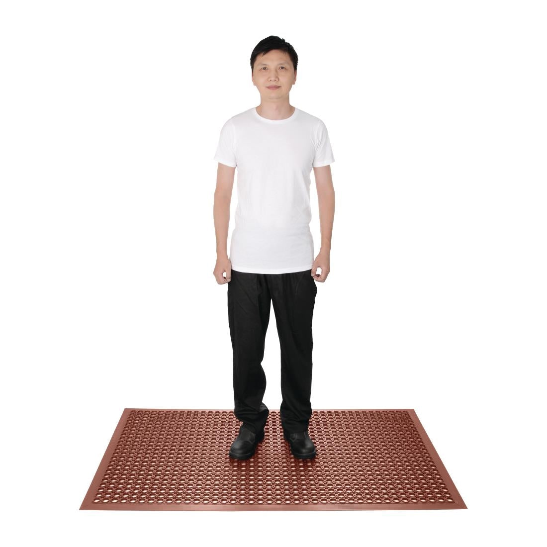 Jantex Rubber Grease Resistant Anti Fatigue Mat Red 1500 x 900mm