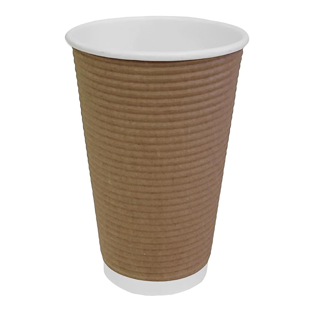 Fiesta Recyclable Coffee Cups Ripple Wall Kraft 455ml / 16oz (500 Pack)