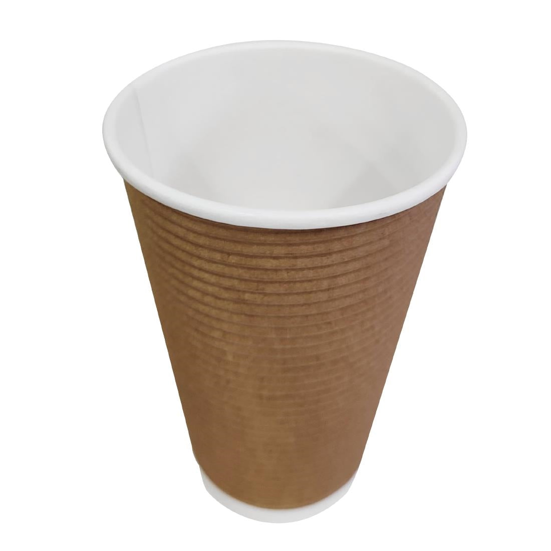 Fiesta Recyclable Coffee Cups Ripple Wall Kraft 455ml / 16oz (500 Pack)