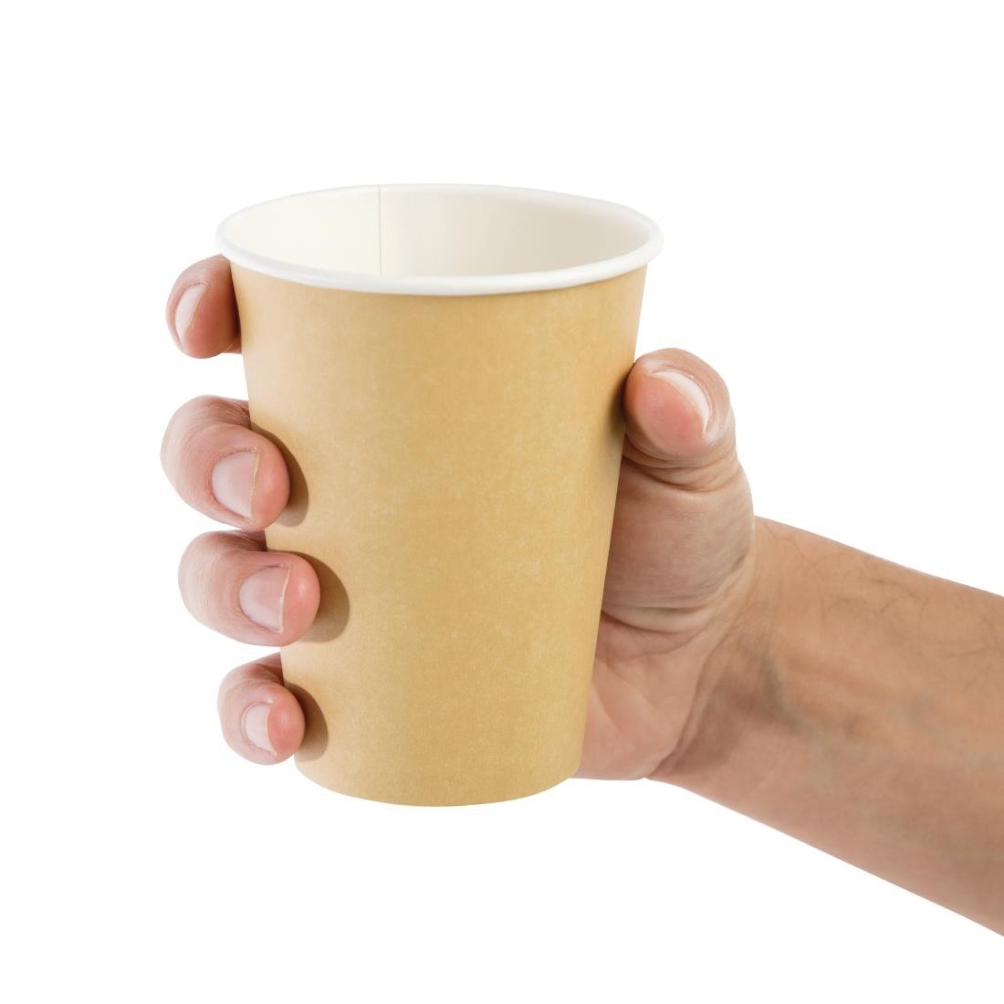 Fiesta Recyclable Coffee Cups Single Wall Kraft 340ml / 12oz (50 Pack)