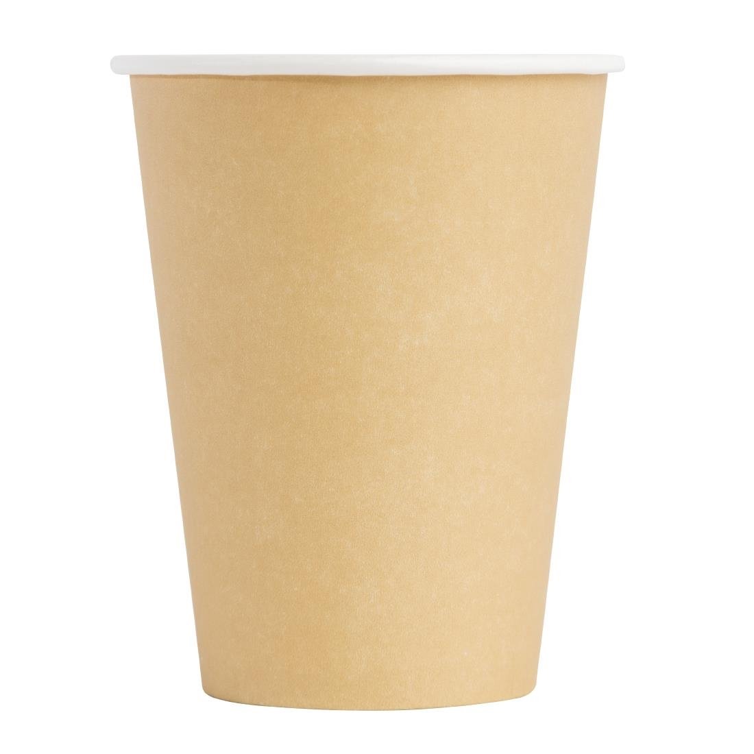 Fiesta Recyclable Coffee Cups Single Wall Kraft 340ml / 12oz (50 Pack)