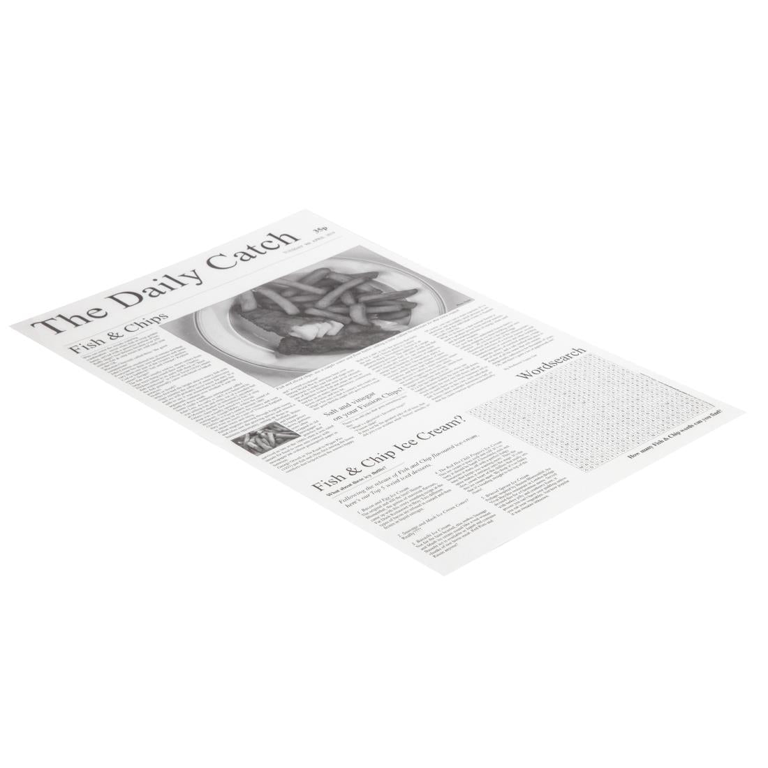 Greaseproof Paper Sheets Newspaper Print 270 x 420mm