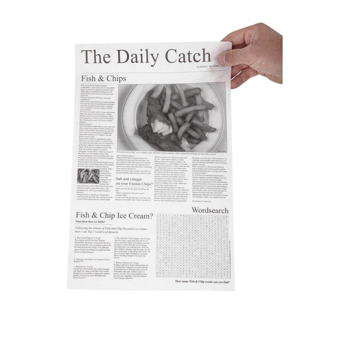 Greaseproof Paper Sheets Newspaper Print 270 x 420mm