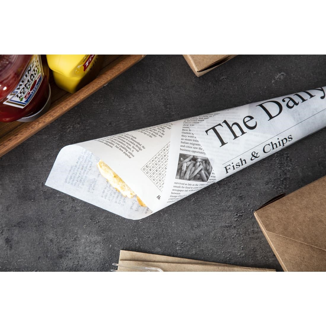 Greaseproof Paper Sheets Newspaper Print 270 x 420mm