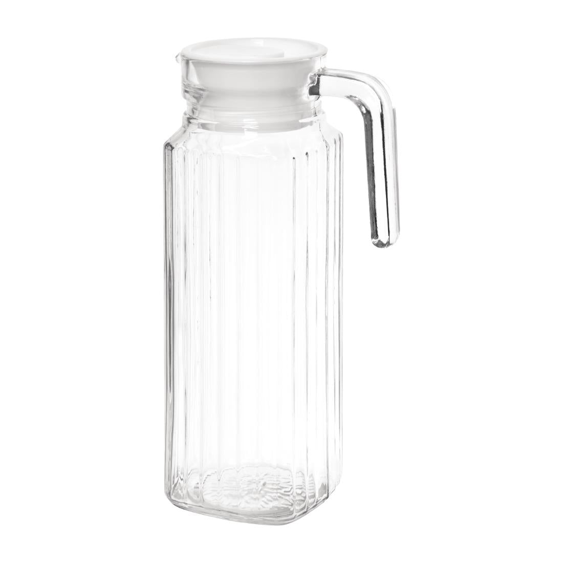Olympia Ribbed Glasses Jugs 1Ltr (6 Pack)