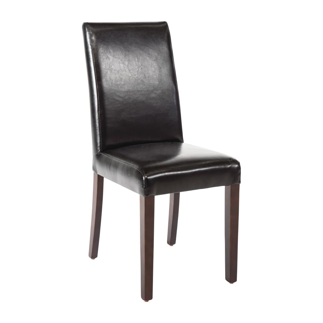 Bolero Faux Leather Dining Chair Black (2 Pack)