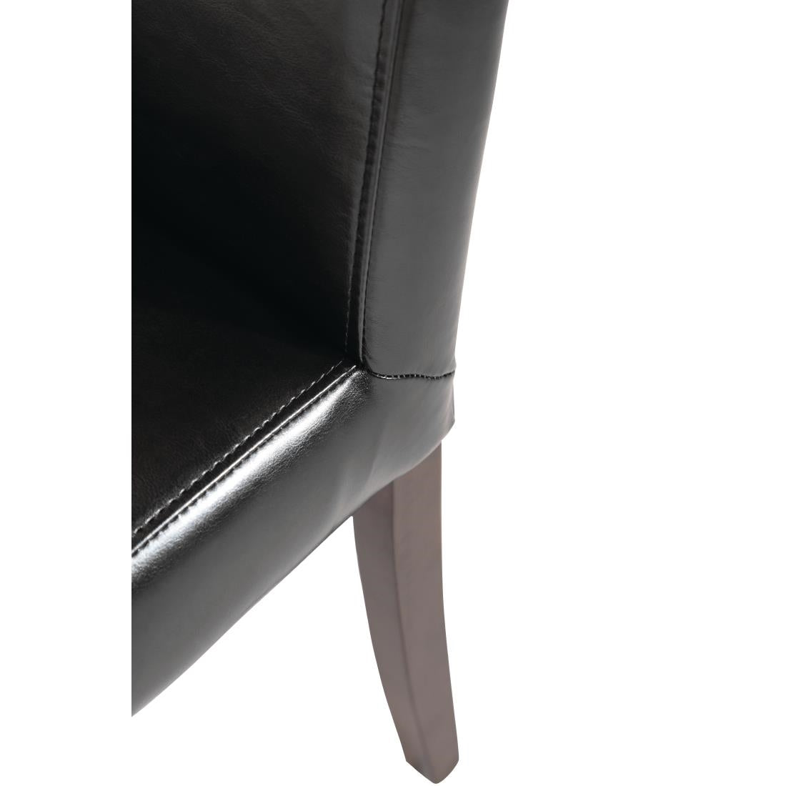 Bolero Faux Leather Dining Chair Black (2 Pack)