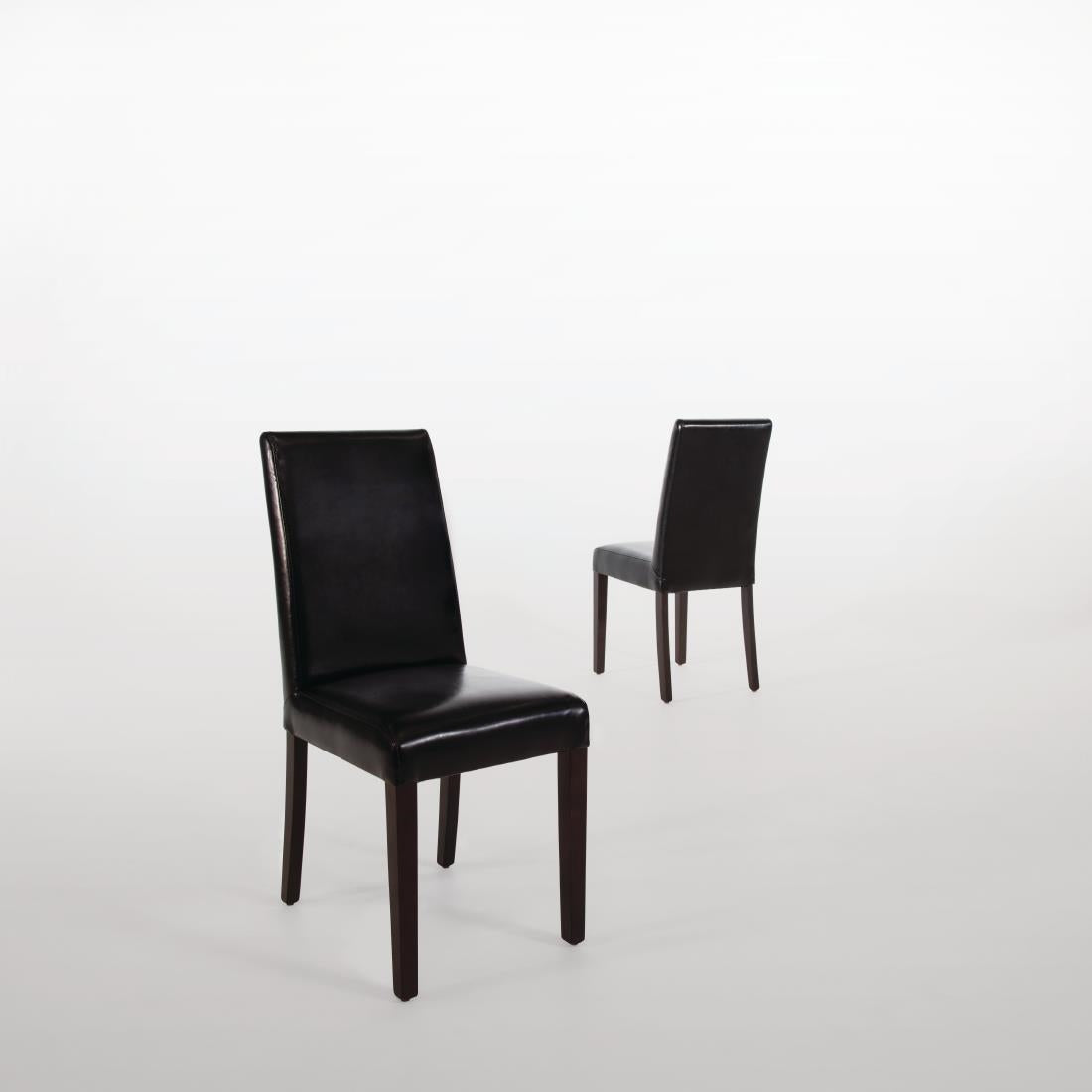 Bolero Faux Leather Dining Chair Black (2 Pack)