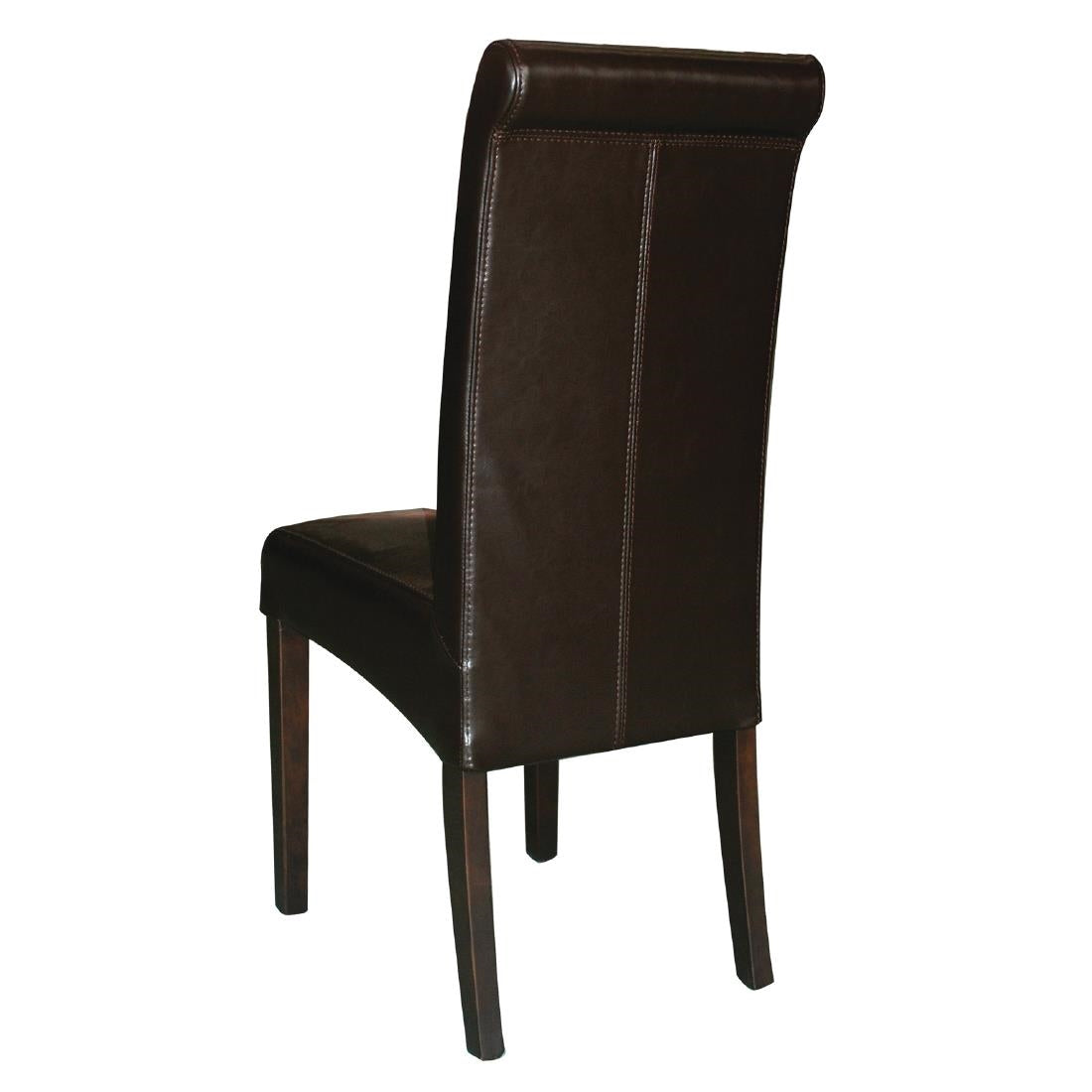 Bolero Curved Back Leather Chairs Dark Brown (2 Pack)