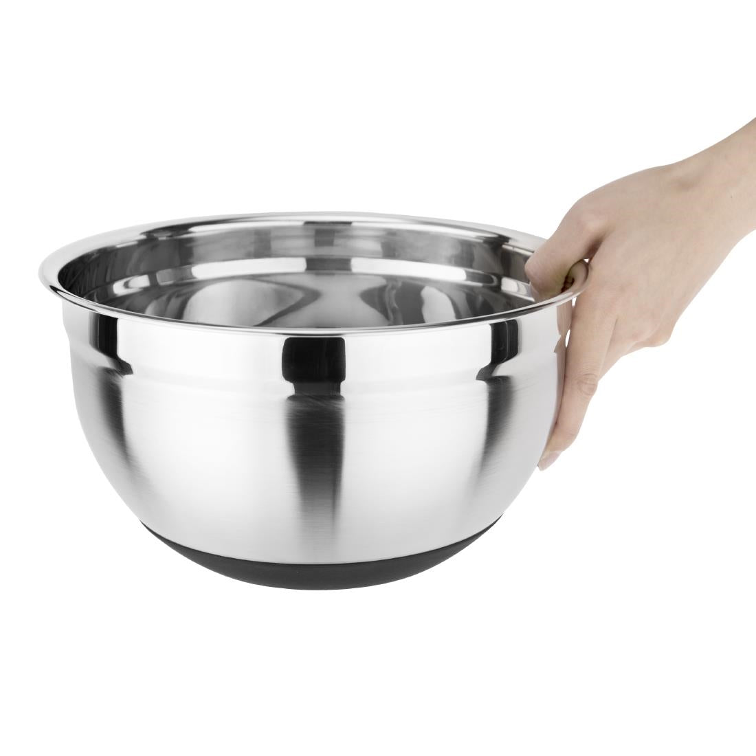 Vogue Stainless Steel Mixing Bowl with Silicone Base 5Ltr