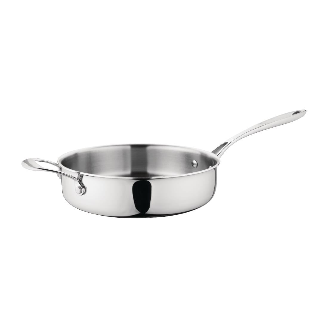 Vogue Stainless Steel and Aluminium Tri-Wall Sauté Pan 24cm
