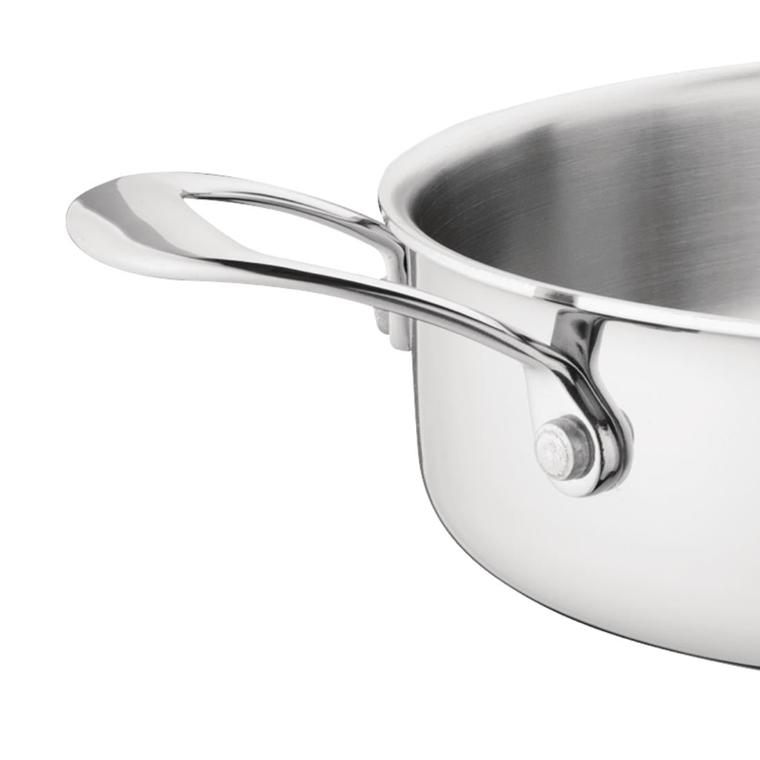 Vogue Stainless Steel and Aluminium Tri-Wall Sauté Pan 24cm