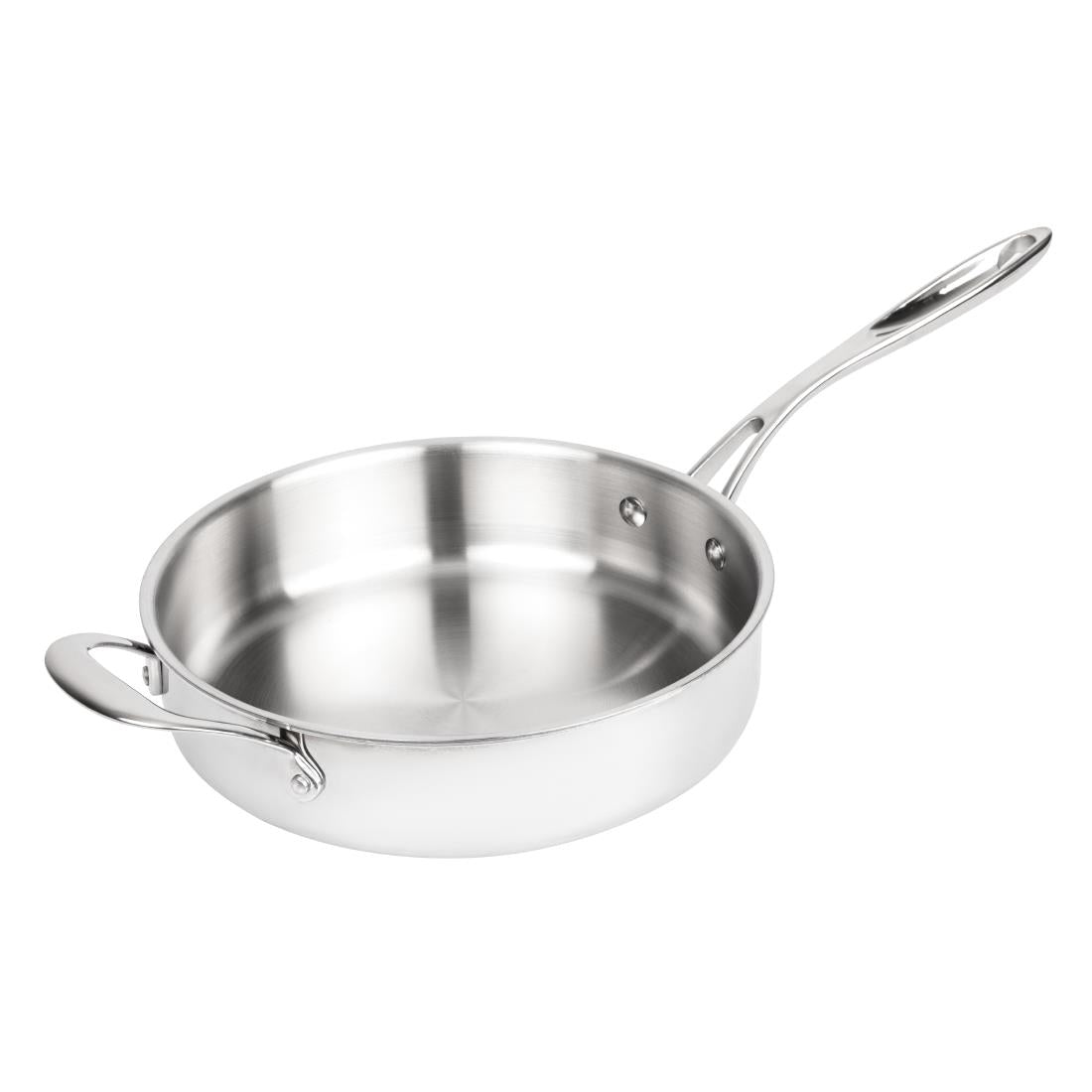 Vogue Stainless Steel and Aluminium Tri-Wall Sauté Pan 24cm