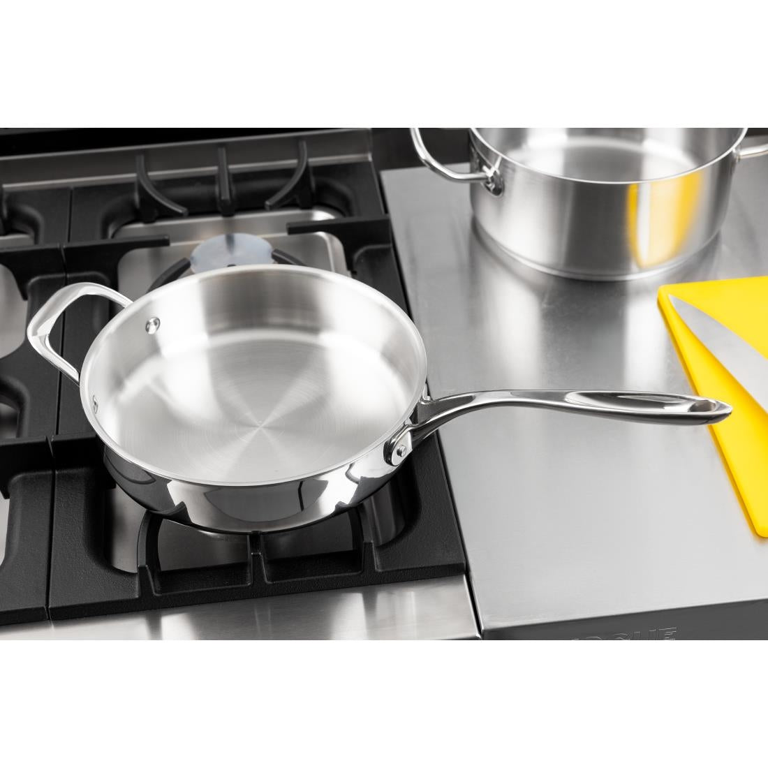 Vogue Stainless Steel and Aluminium Tri-Wall Sauté Pan 24cm