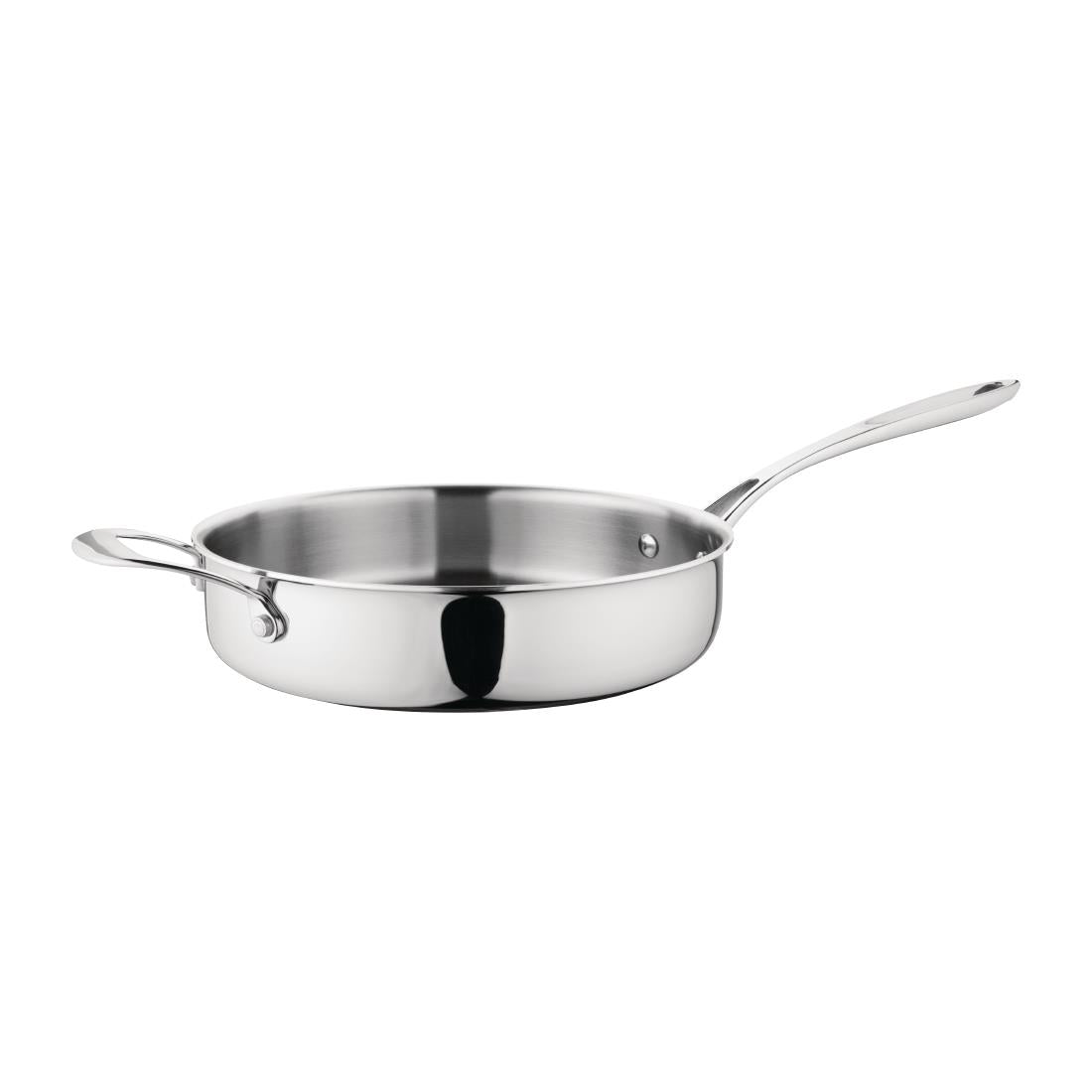Vogue Stainless Steel and Aluminium Tri-Wall Sauté Pan 28cm