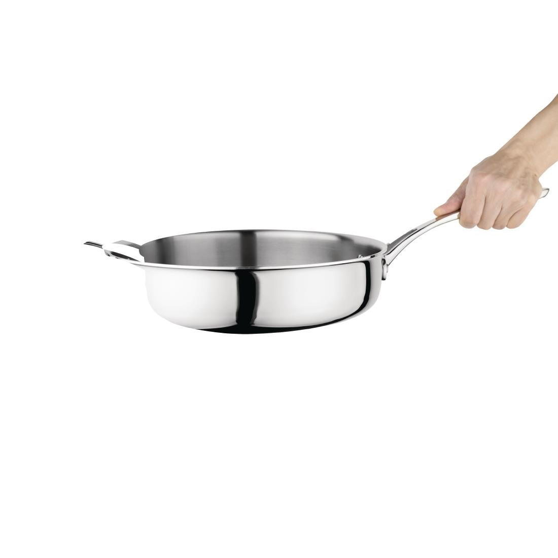 Vogue Stainless Steel and Aluminium Tri-Wall Sauté Pan 28cm