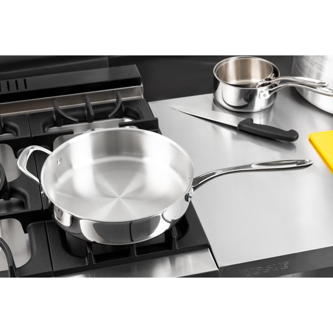 Vogue Stainless Steel and Aluminium Tri-Wall Sauté Pan 28cm