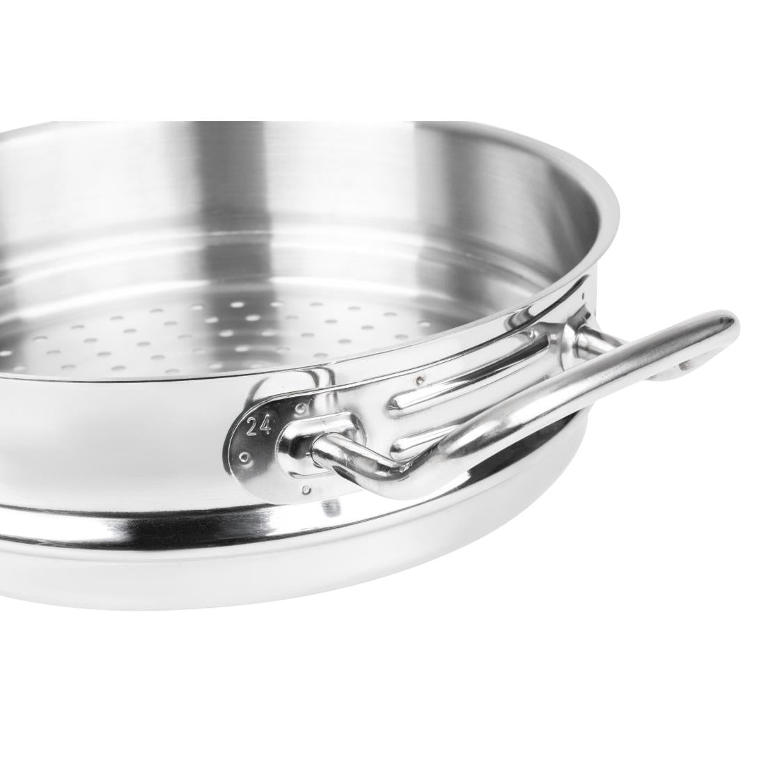 Vogue Stainless Steel and Aluminium Tri-Wall Steamer 24cm