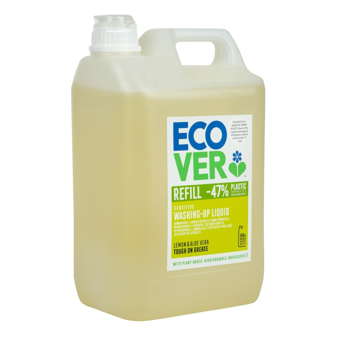 Ecover Lemon and Aloe Vera Washing Up Liquid Concentrate 5Ltr