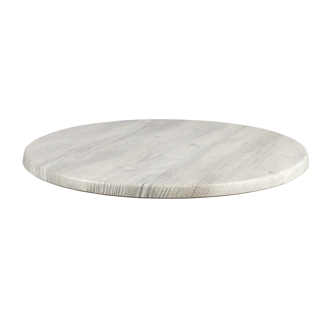 Werzalit Pre-drilled Round Table Top Ponderosa White 600mm