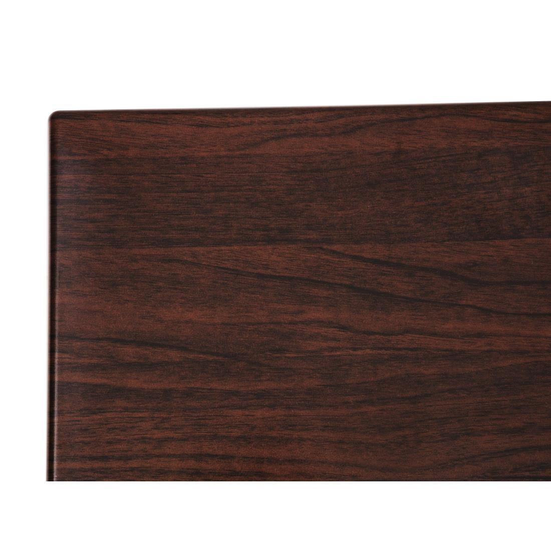 Bolero Pre-drilled Square Tabletop Dark Brown 600mm