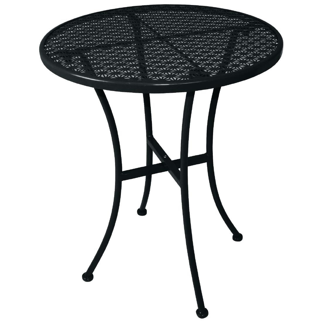 Bolero Black Steel Patterned Round Bistro Table Black 600mm