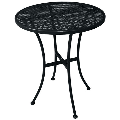 Bolero Black Steel Patterned Round Bistro Table Black 600mm