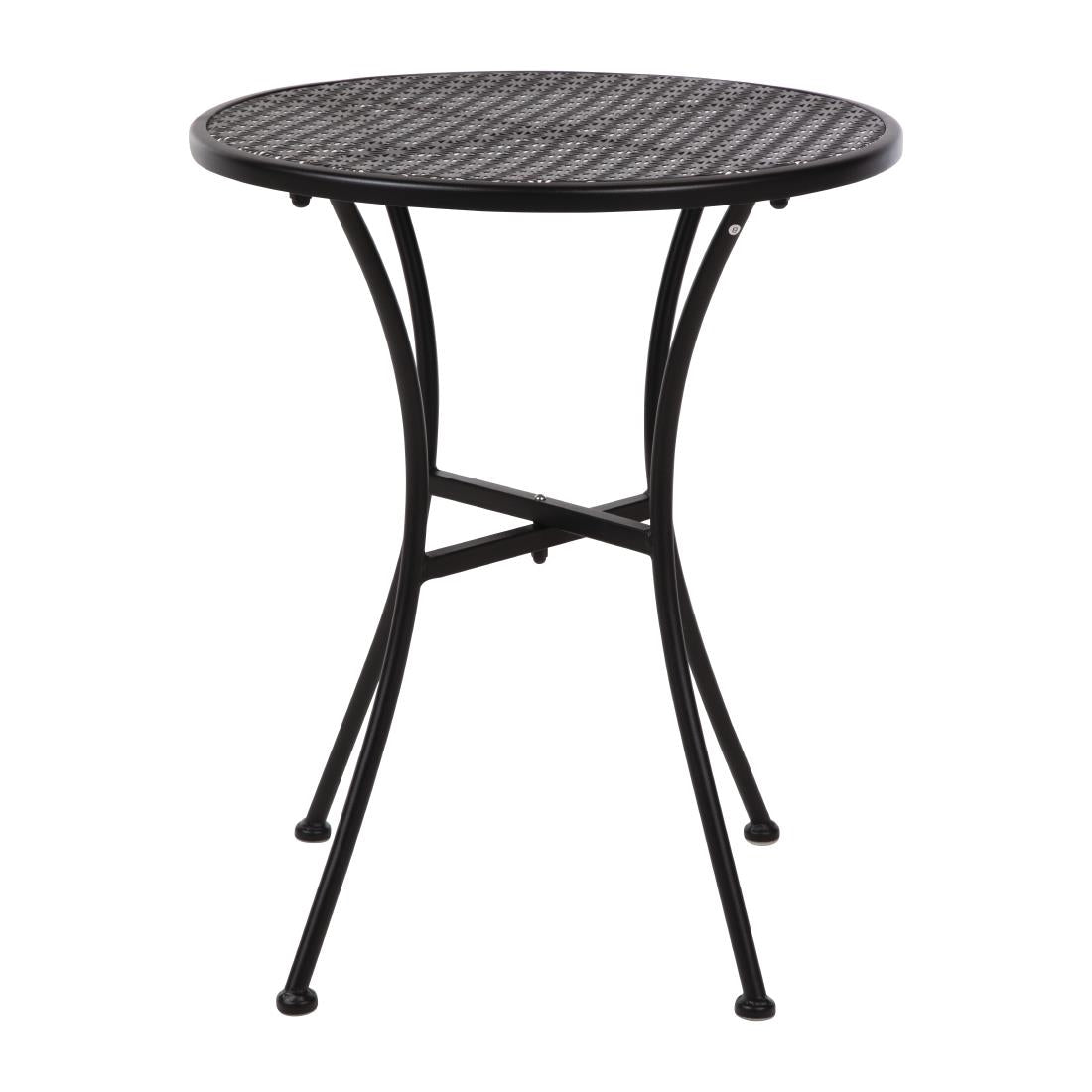 Bolero Black Steel Patterned Round Bistro Table Black 600mm