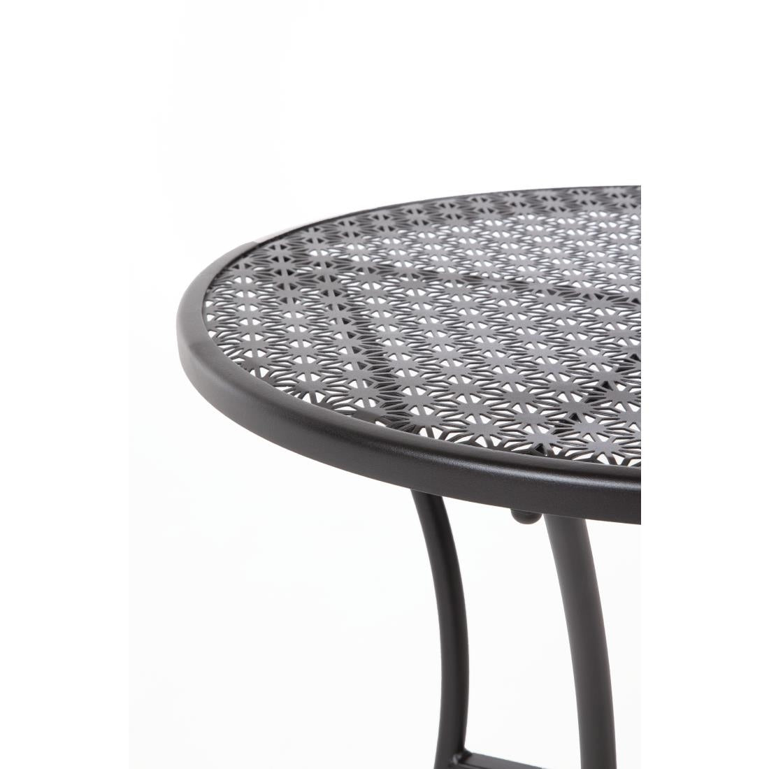 Bolero Black Steel Patterned Round Bistro Table Black 600mm