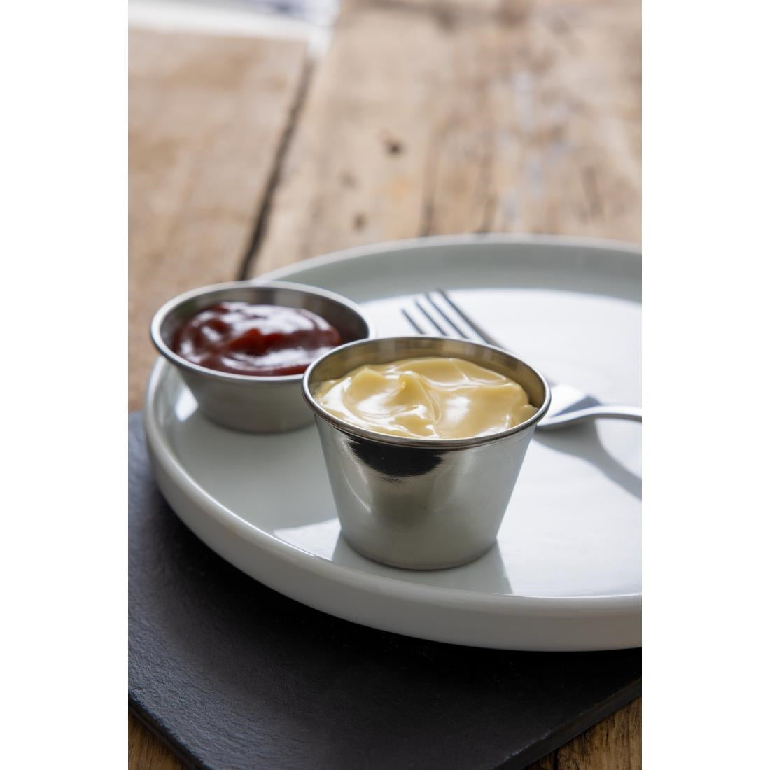 Olympia Stainless Steel Sauce Cups 70ml (12 Pack)