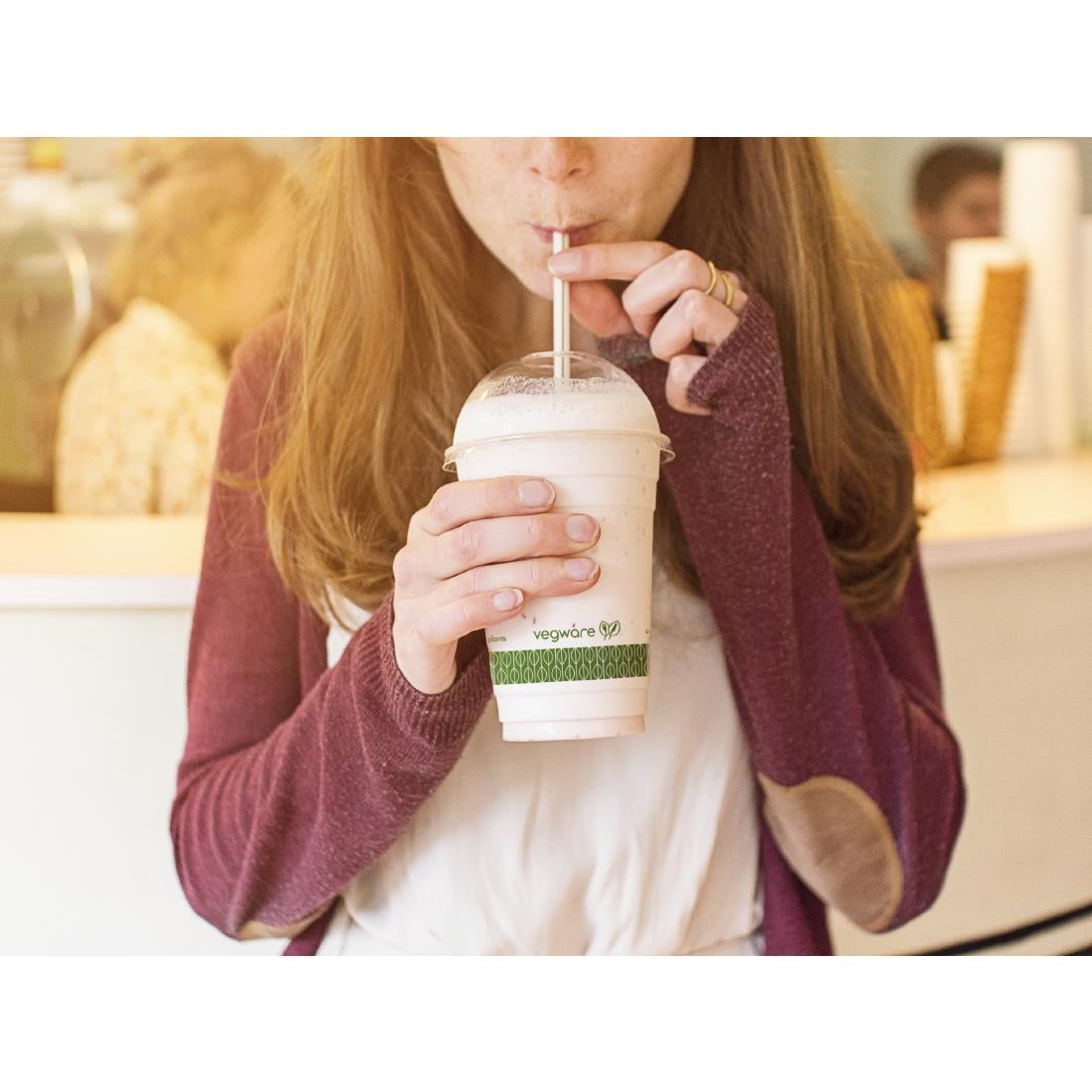 Vegware Compostable Cold Cup Domed Lids 340ml / 12oz and 455ml / 16oz (1000 Pack)