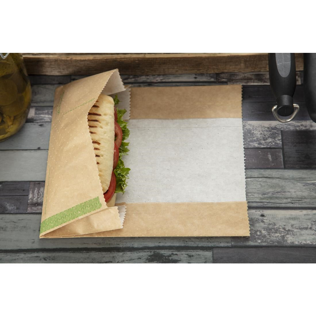 Vegware Compostable Kraft Panini Bags (500 Pack)