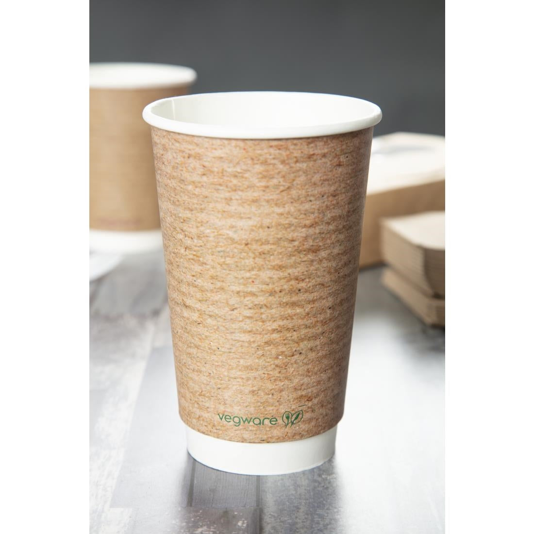 Vegware Compostable Hot Cups 455ml / 16oz (400 Pack)