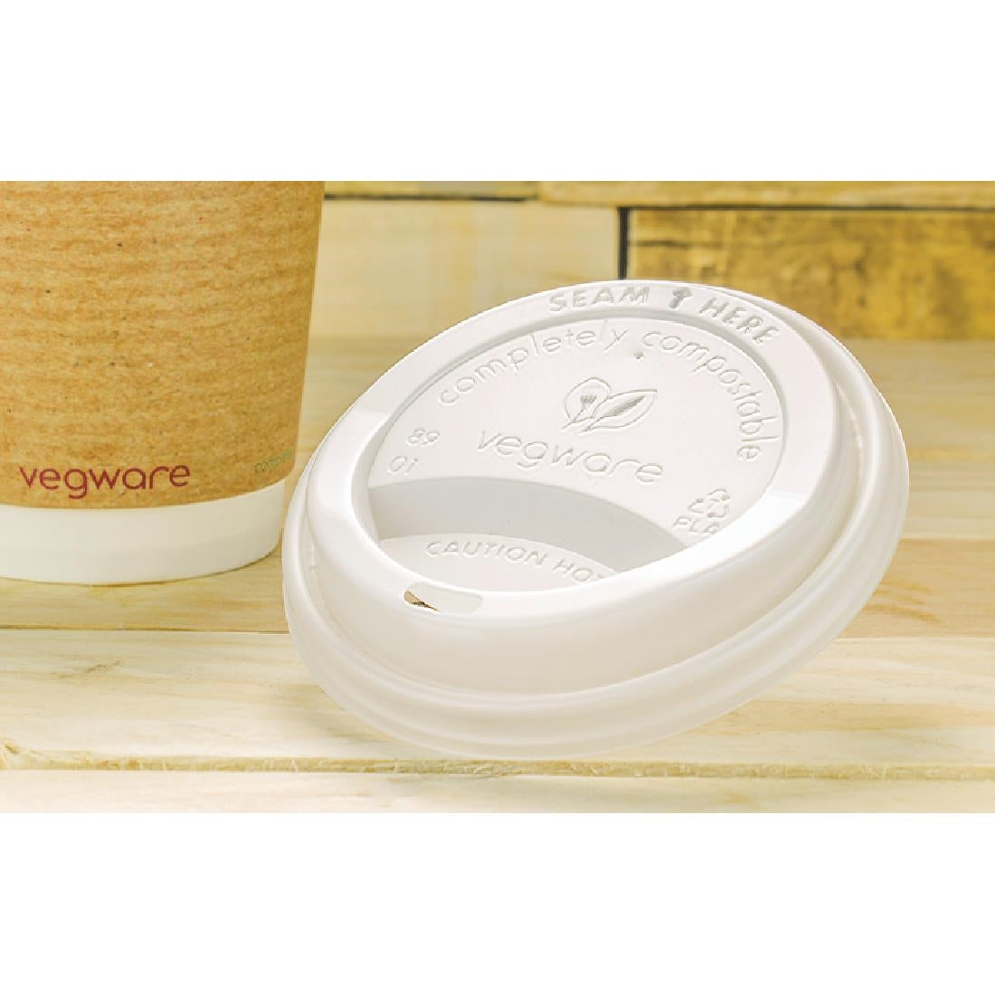 Vegware Compostable Lids for 340ml & 455ml Coffee Cups (1000 Pack)