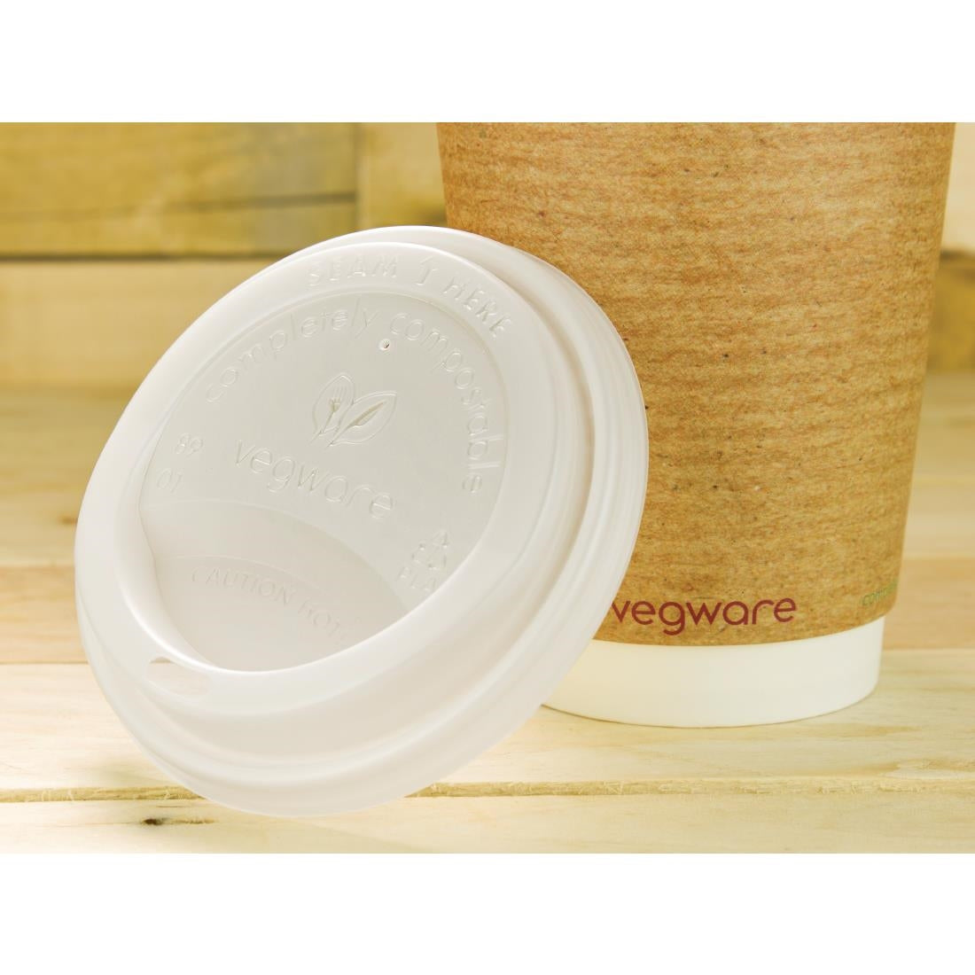 Vegware Compostable Lids for 340ml & 455ml Coffee Cups (1000 Pack)