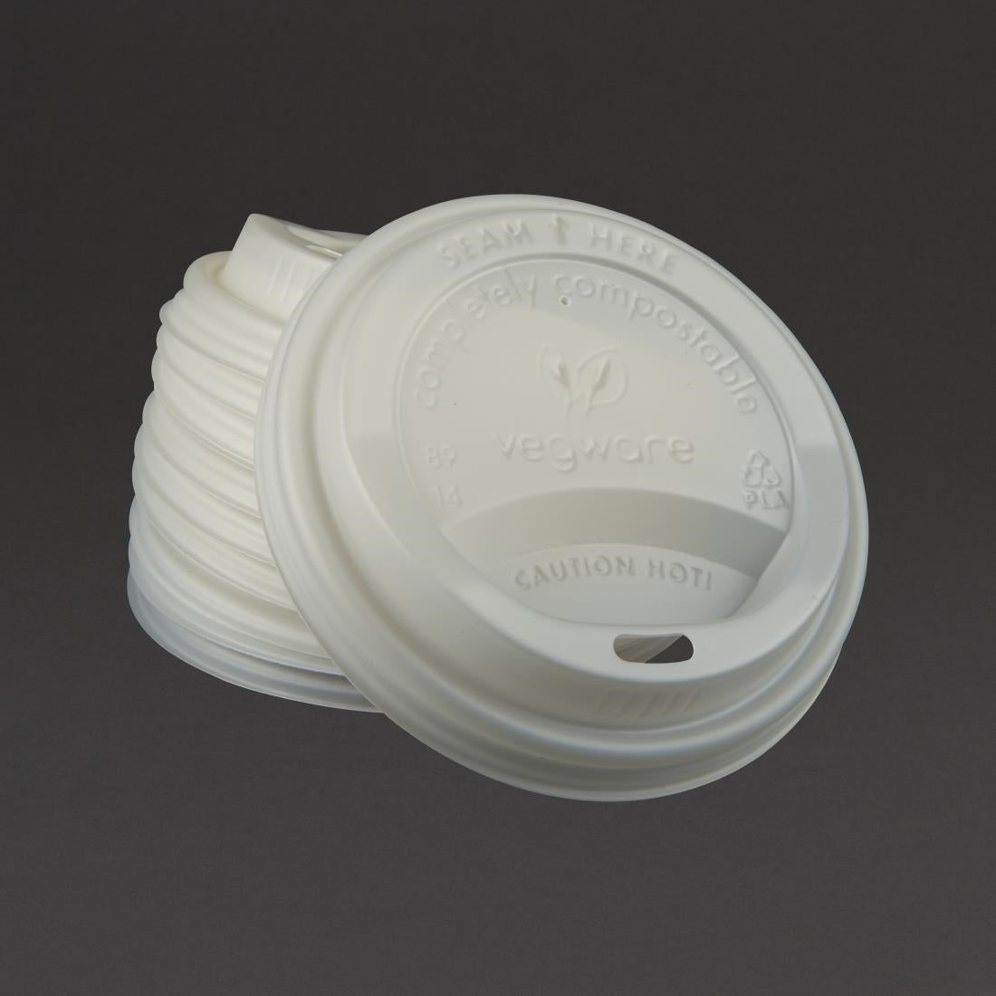 Vegware Compostable Lids for 340ml & 455ml Coffee Cups (1000 Pack)